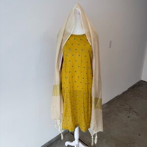 Mustard Yellow Suit with Gold Accent Dupatta